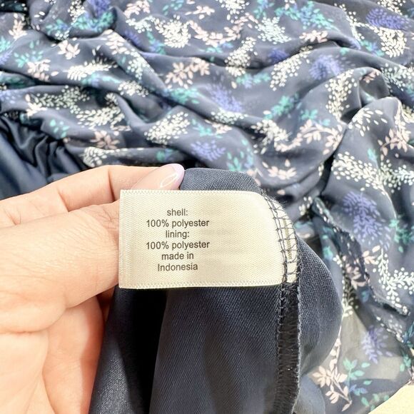 Lane Bryant Floral Midi Dress Smocked Waist Chiffon Size 28 Blue, Pink - Picture 7 of 11